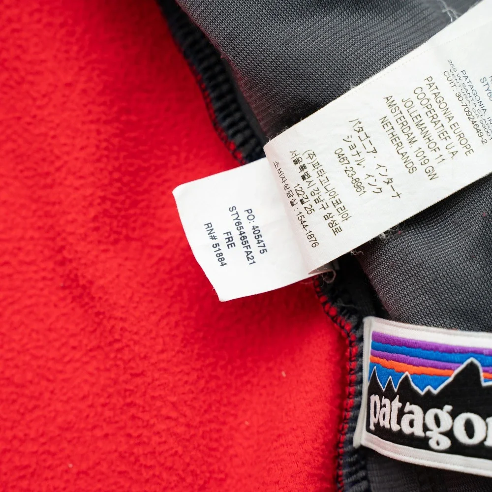 Patagonia‎ Kids' Micro D Snap-T Jacket Red Blue Youth L 12